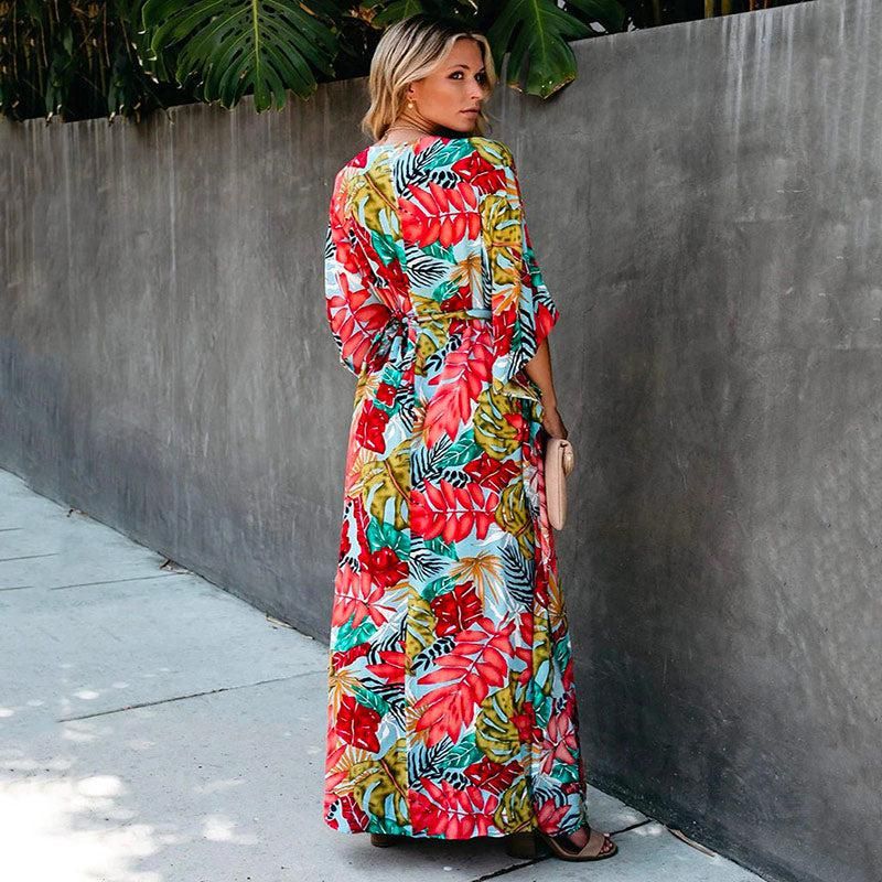 kimono élégant à fleurs