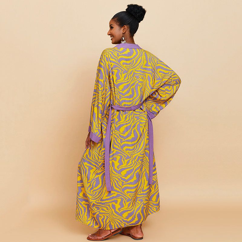 kimono femme imprimé en pagne