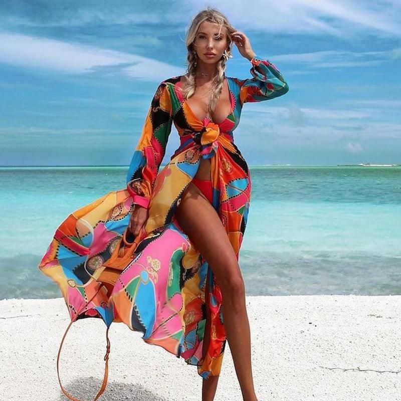 kimono imprimé long