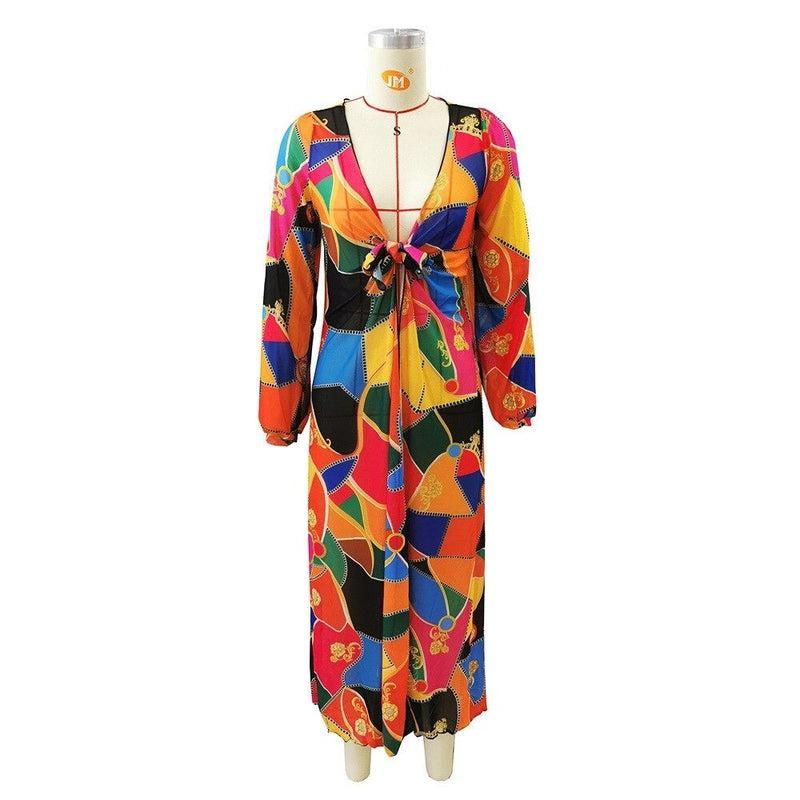 vêtement kimono imprimé long