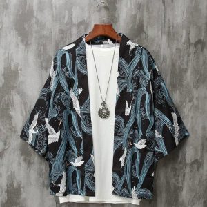kimono bleu femme