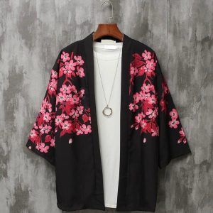 chemise fleurie style kimono