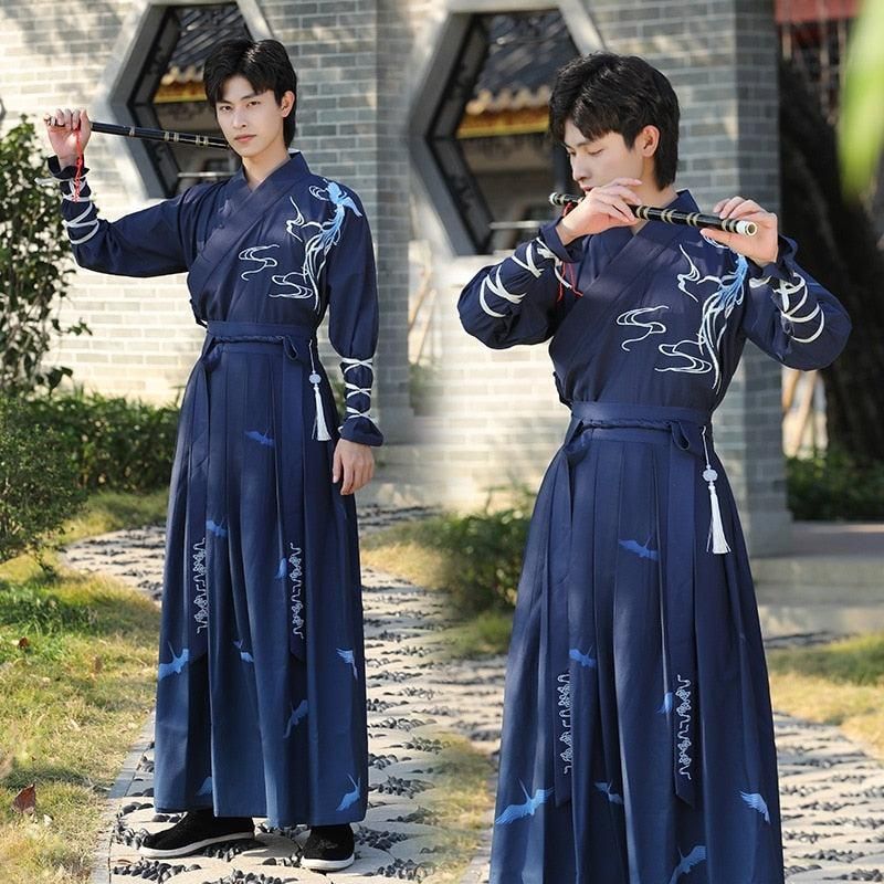 kimono samourai bleu pour homme