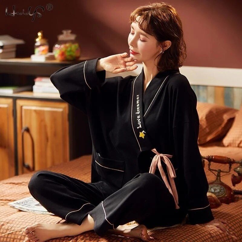 vêtement de nuit kimono noir