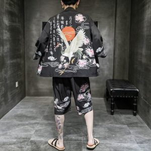 kimono homme motif floral