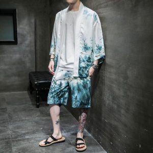ensemble kimono japonais forêt