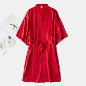 ensemble de lingerie kimono rouge