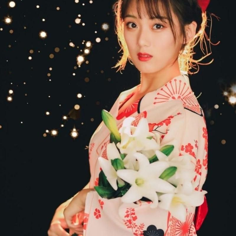 kimono fleuri style japonais