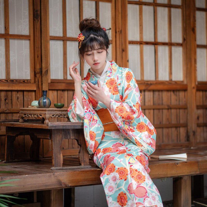 kimono à motifs pour femme