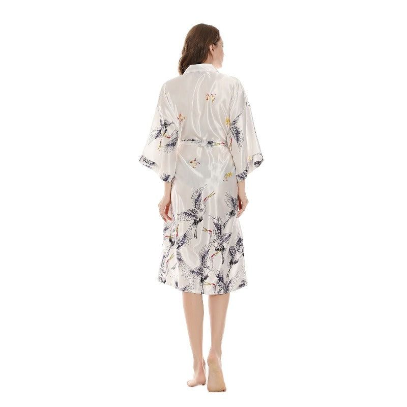 kimono blanc longue robe