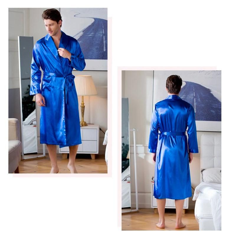 kimono bleu pour homme