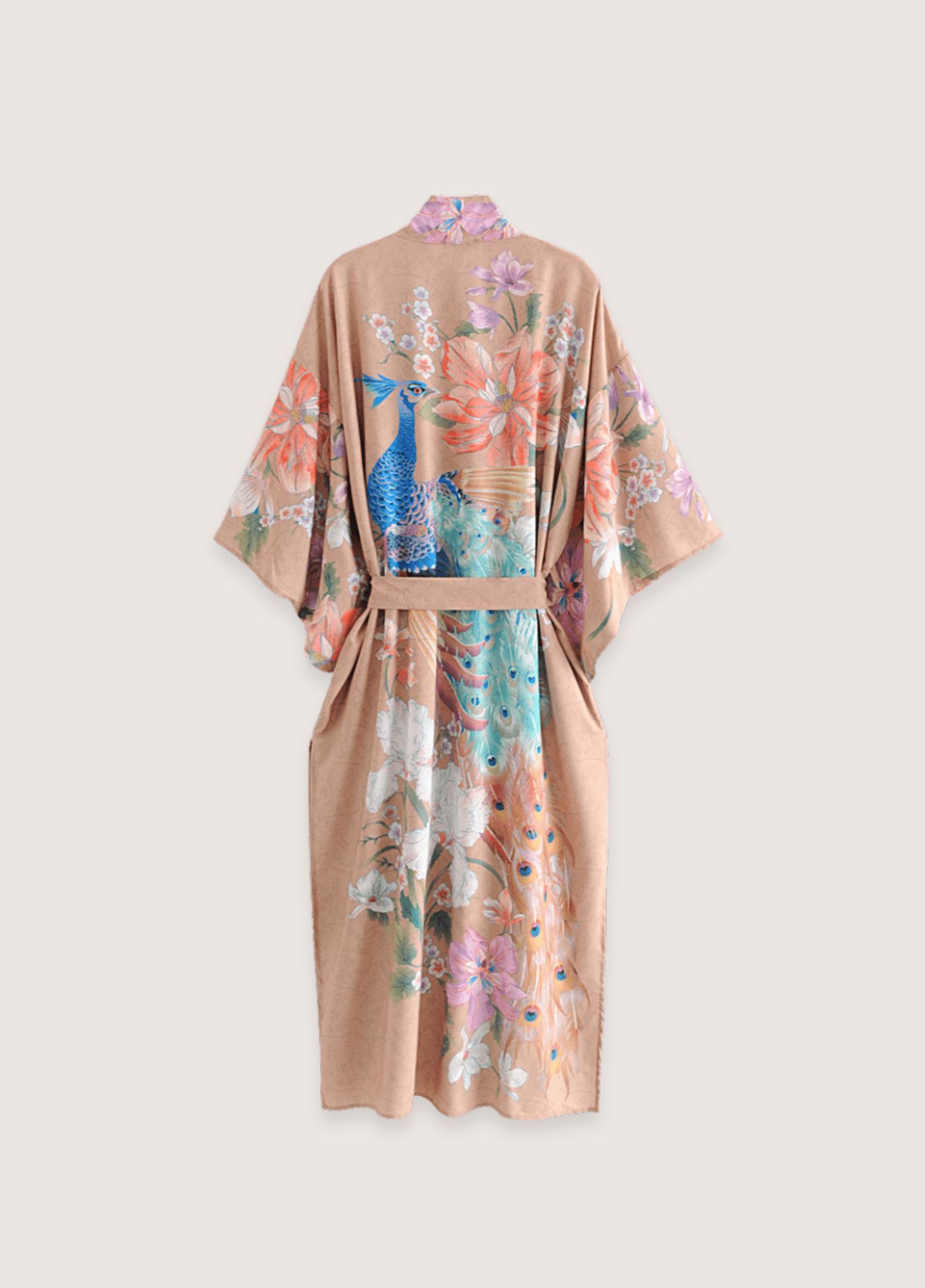 kimono long beige rosé