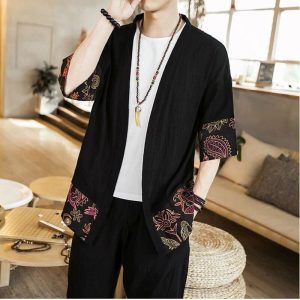 kimono cardigan homme mi long