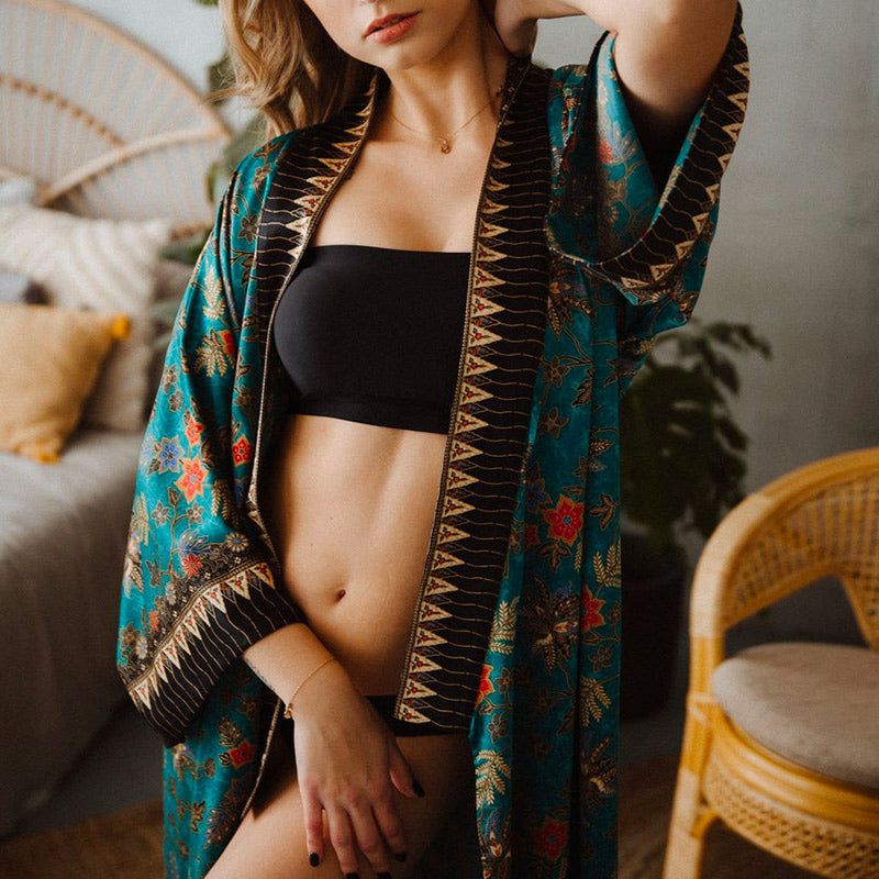 kimono chic en soie pour femme