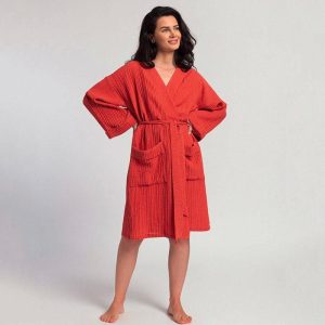 kimono coton rouge