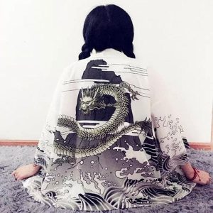 kimono court dragon femme