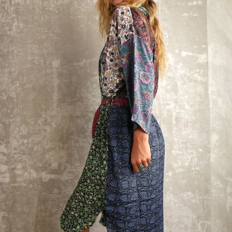 kimono court en soie