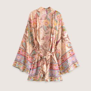 kimono court floral coloré