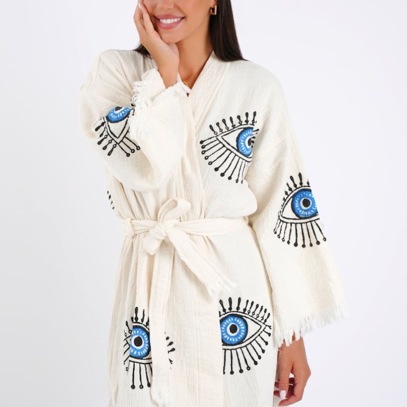 kimono de bain femme en coton