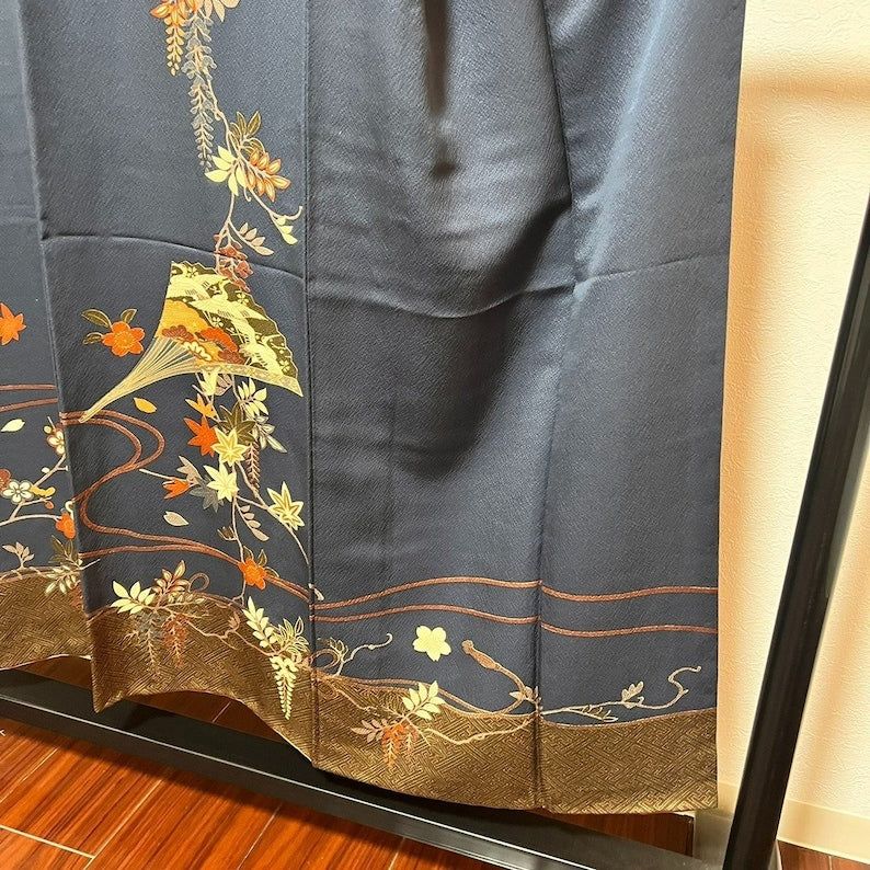 kimono de soie à motifs japonais