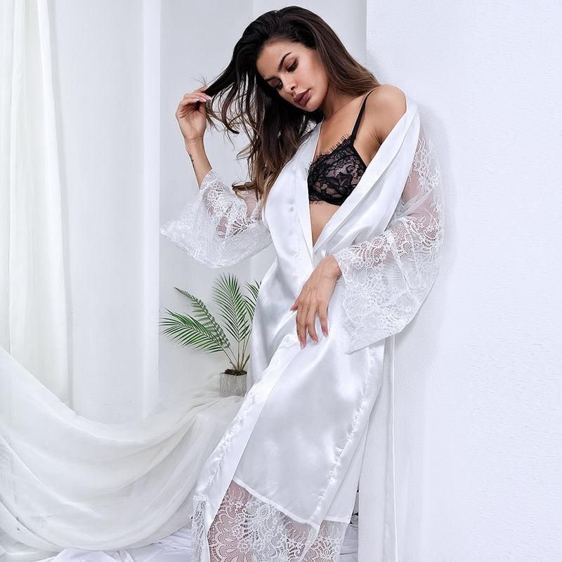 kimono dentelle blanc mariage