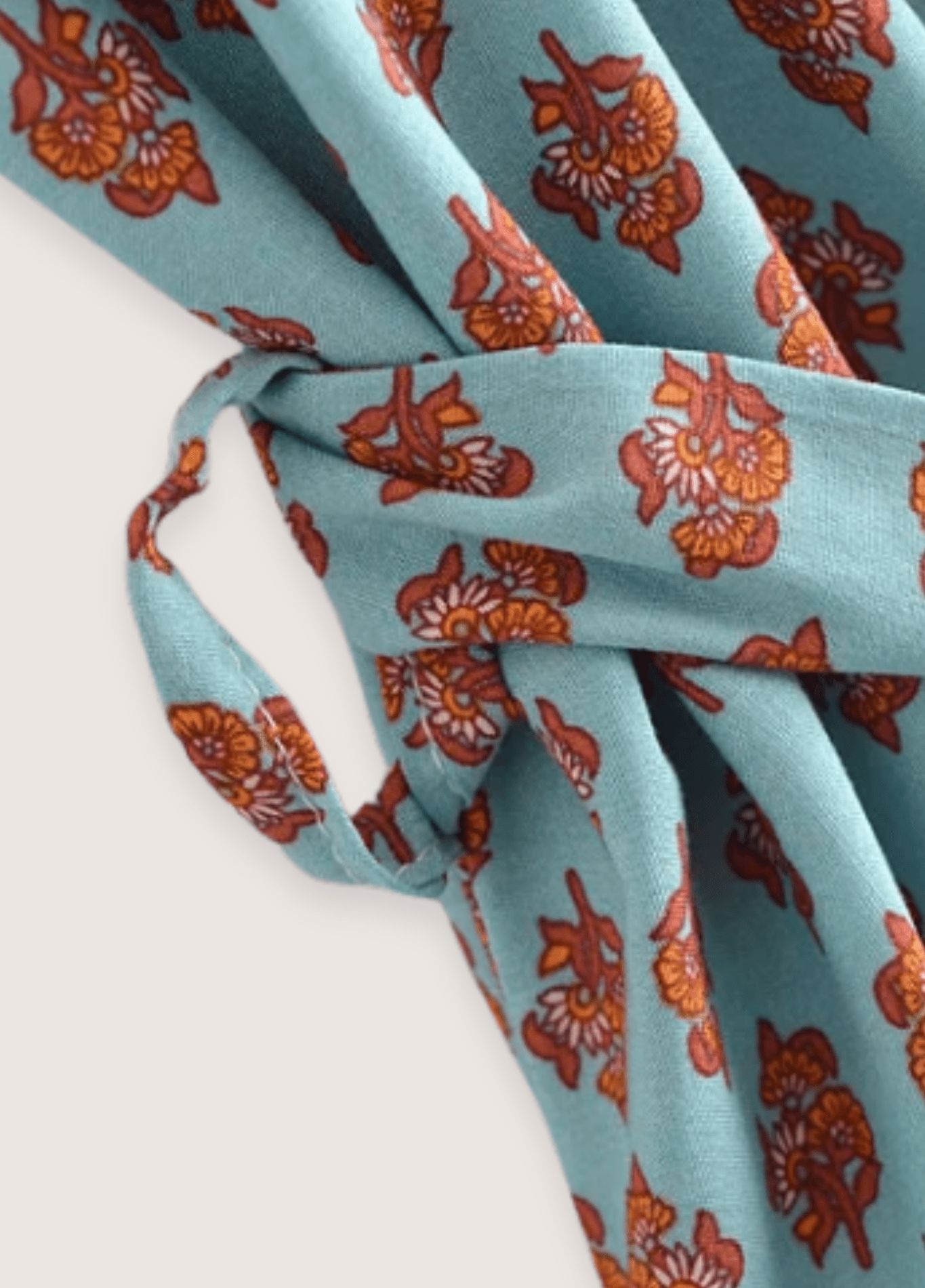 kimono en tissu léger turquoise