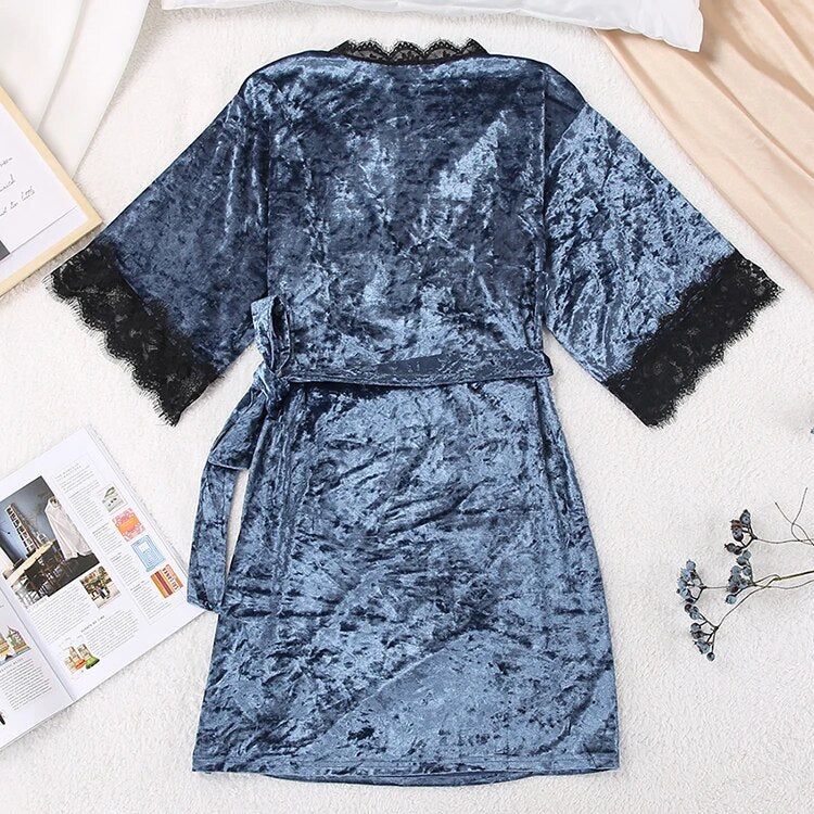kimono élégant en satin doublé