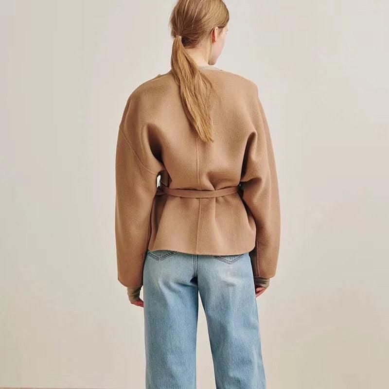 kimono en laine beige