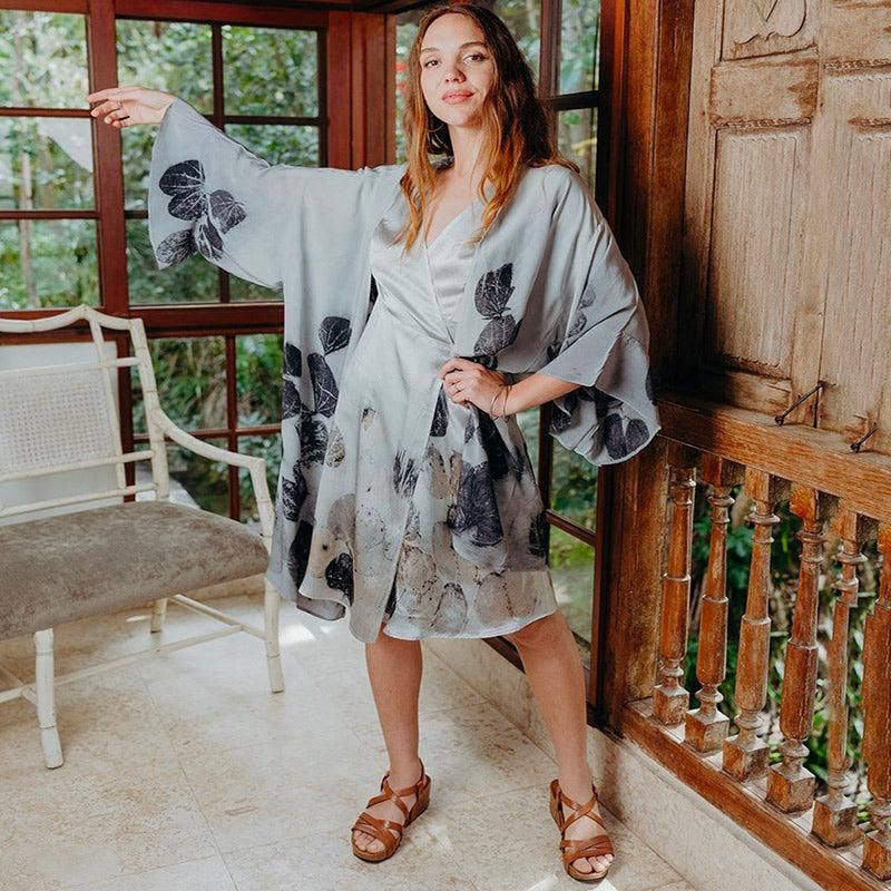 kimono en soie blanche