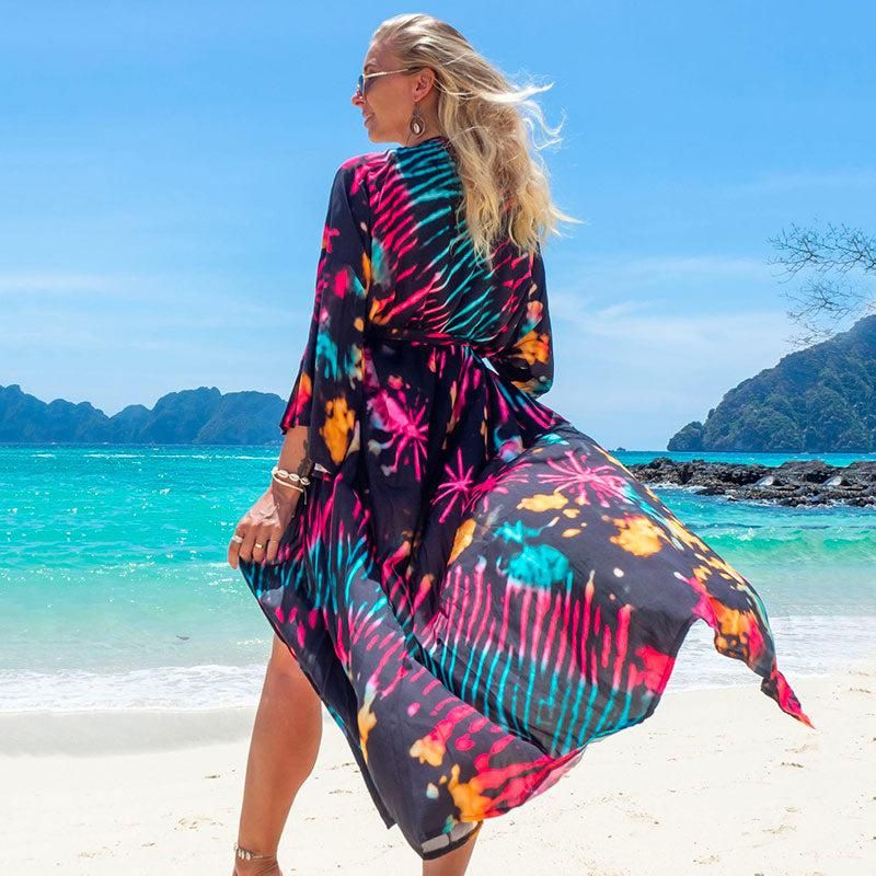 kimono femme été noir