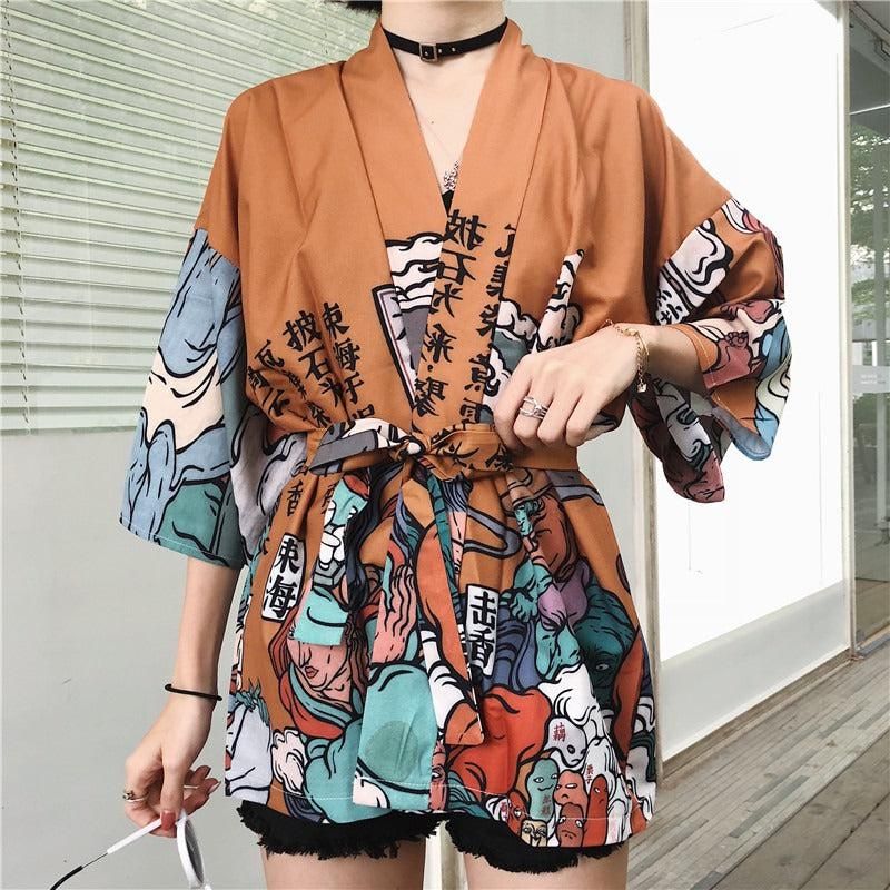 kimono femme à motifs japonais