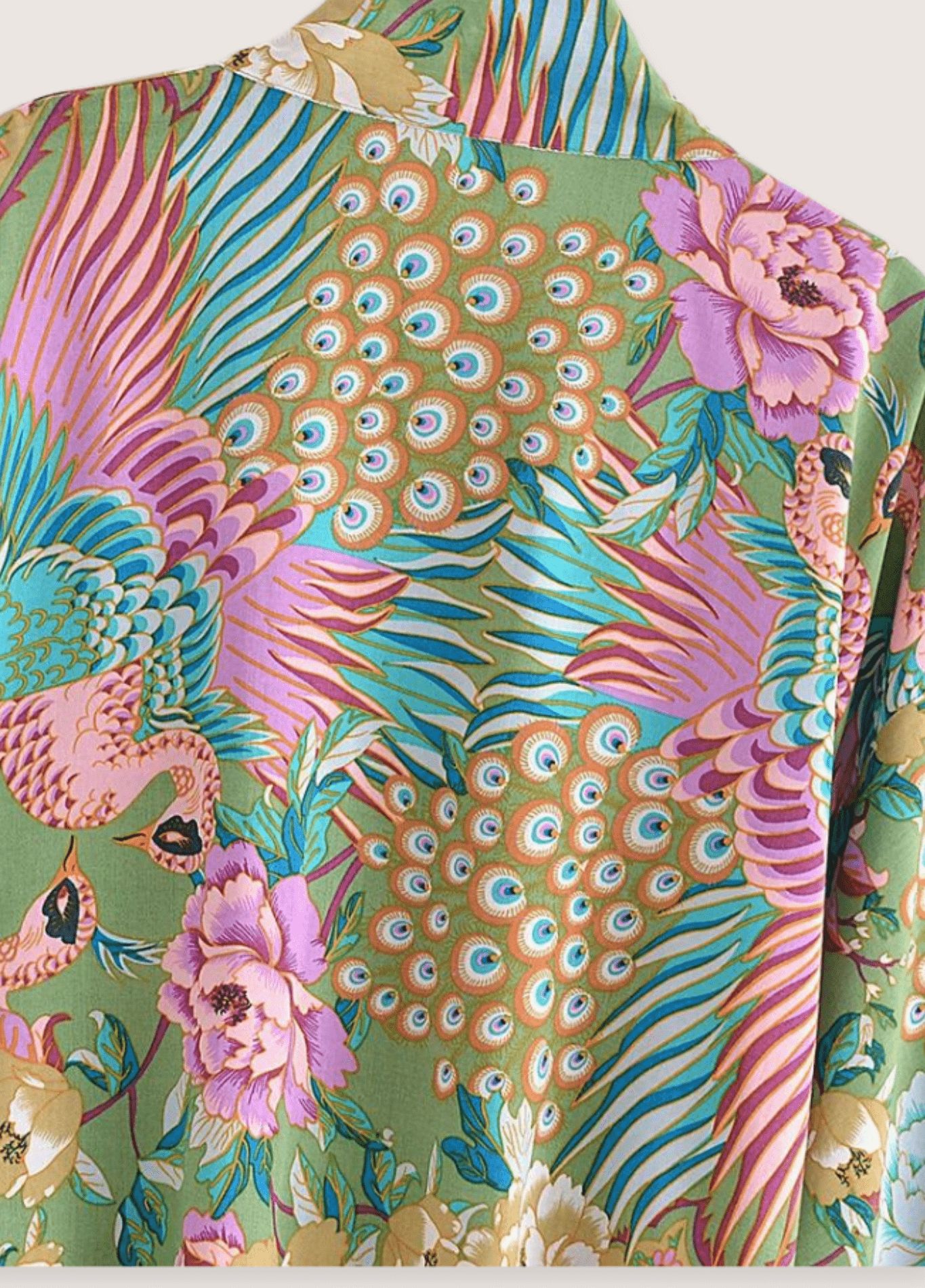 kimono tendance paon fleuri