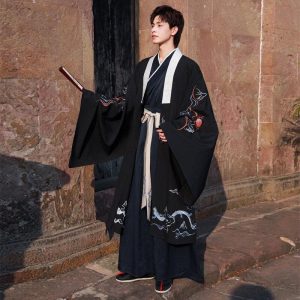 kimono homme long noir