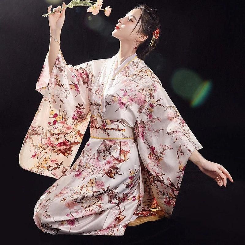 kimono blanc pour femme