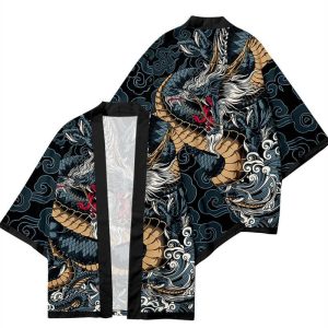 kimono japonais homme court dragon