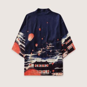 kimono japonais lanternes nocturnes