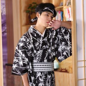 kimono japonais long noir