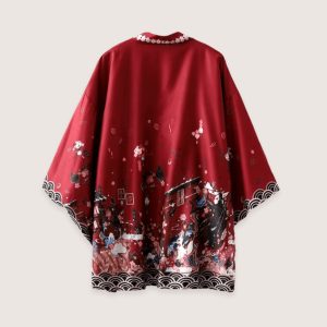 kimono japonais rouge mystique