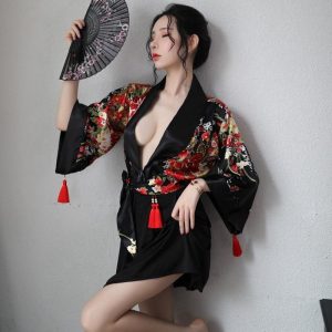 kimono japonais traditionnel court femme