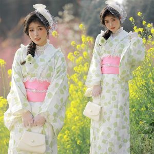 kimono japonais vert