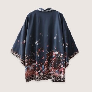 kimono japonais vert mystique