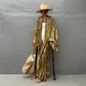 kimono jaune femme