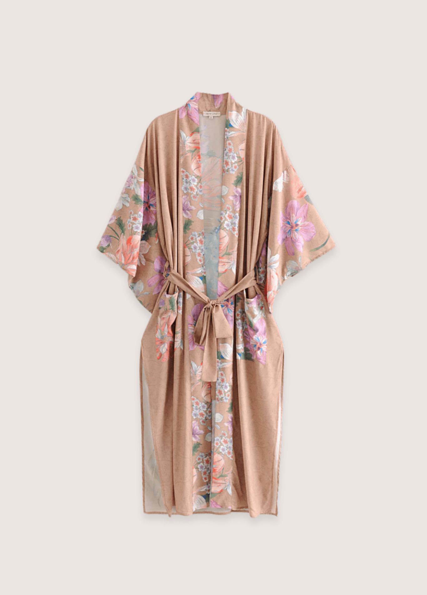 kimono bohème beige rosé