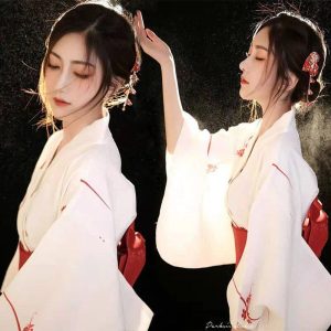 kimono long blanc nippon