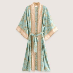 kimono long bleu