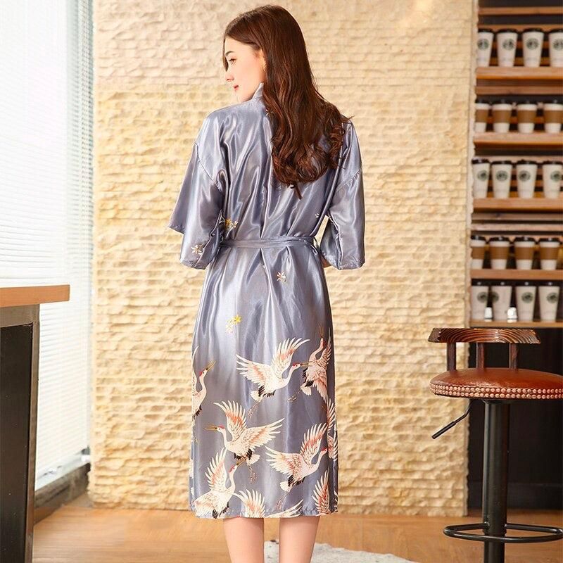 kimono long en satin