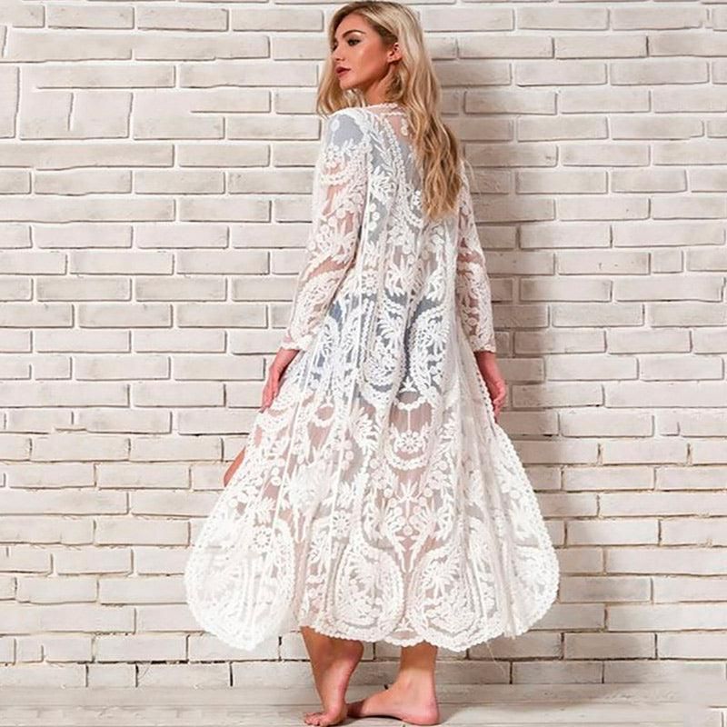 kimono long femme dentelle