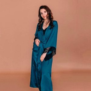 kimono long femme nuit satin