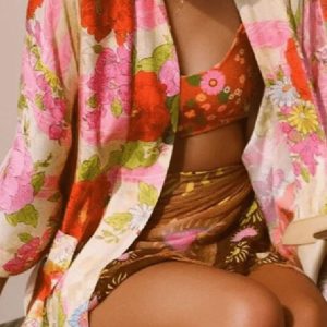 kimono long Pivoine