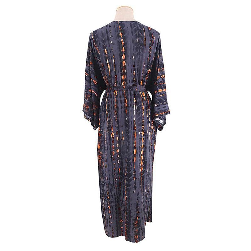kimono noir à manches longues femme